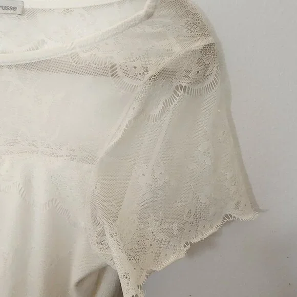 Charlotte Russe White Lace Dress Size S Cottage Wedding Bridal Bachelorette - Picture 5 of 6